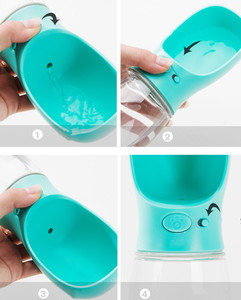 Perro de viaje de botella de agua de plástico plegable de perro gato bebiendo alimentador de agua portátil al aire libre para mascotas Puppy Bowl - Product Image 3