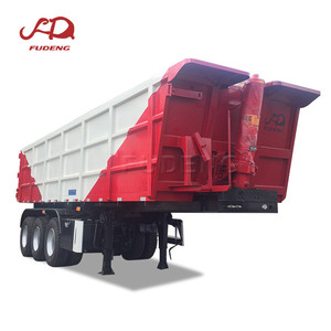 <span class=keywords><strong>Remorque</strong></span> de camion à benne basculante 45cbm d'occasion avec cylindre hydraulique 3 <span class=keywords><strong>essieux</strong></span> semi-<span class=keywords><strong>remorque</strong></span> à benne basculante arrière quadruple en acier - Product Image 1