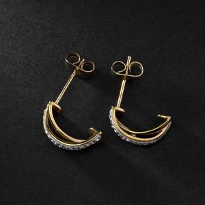 Pendientes con Diseño de Cruz y Cristales, Joyería de Acero Inoxidable con Baño de Oro PVD para Mujer, Fábrica China - Product Image 6