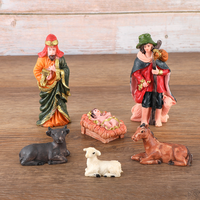 Résine artisanat dix pièces nativité ensemble berceau Statue Figurines religieuses décor à la maison vacances Souvenirs cadeau