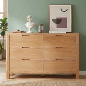 <span class=keywords><strong>Commode</strong></span> <span class=keywords><strong>scandinave</strong></span> en chêne massif à <span class=keywords><strong>6</strong></span> <span class=keywords><strong>tiroirs</strong></span>, meuble de rangement autoportant pour chambre à coucher - Product Image 3