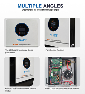 Inversores Solares Híbridos Inteligentes de Onda Pura MPPT de 1kW, 3kW, 5kW, 8kW, 10kW, 24V, 48V - Product Image 4