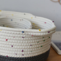Ensemble de 3 petits articles ménagers décoratifs, panier de rangement tissé en corde de coton fait à la main ortaniseur de rangement