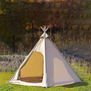 Camping al aire libre <span class=keywords><strong>de</strong></span> lona <span class=keywords><strong>de</strong></span> algodón adulto indio <span class=keywords><strong>tipi</strong></span> tienda 3-4 personas lujo pirámide <span class=keywords><strong>Tipi</strong></span> - Product Image 6