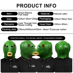 Masque d'animal pour fête d'Halloween, masque d'animal en latex naturel écologique pour cosplay intégral - Product Image 2