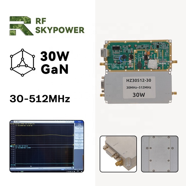 30W GaN 30-512MHz V U Band Module High Efficiency Instant Bandwidth Protected C-UAS Anti FPV RF Power Amplifier