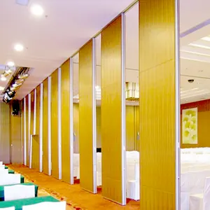 宴会場会議室操作可能なスライド式折りたたみ式インテリア木製ドア