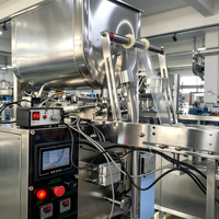 Machine d'emballage VFFS pour liquides et pâtes avec trémie agitateur, film plastique motorisé, haute précision, portable, pour sachets individuels de miel