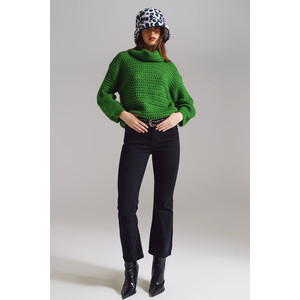 Jean évasé taille haute noir - Product Image 6