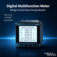EastSong ES600E-S Bersertifikat CE Kelas 0.2S Pengukuran Parameter Listrik Lengkap Meter Energi AC Tiga Fasa untuk EMS/BAS/IOT