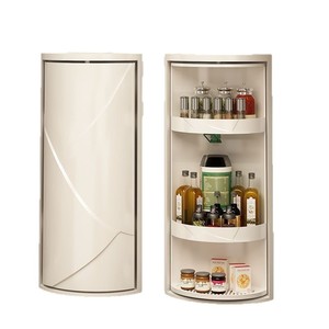 Wall Mounted Kitchen Storage Rack 360 Degree Rotating Spice Shelf Large Capacity For Seasoning Organization - Product Image 5