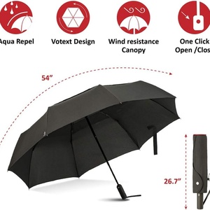 Wholesale Modern Manual Metal New Design 2 Folding <b>Umbrella</b> <b>Windproof</b> Portable Custom Logo Printing with Carabiner Handle - Product Image 3