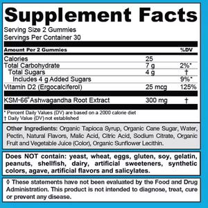 OM/ODM สารสกัดจากสมุนไพร KSM-66 Ashwagandha Gummies อาหารเสริมที่มีวิตามิน D2สำหรับบรรเทาความเครียดและผ่อนคลาย - Product Image 2