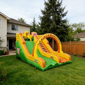 Château gonflable à thème de cirque magique Douerfei avec toboggan, en PVC, capacité de 500 kg, respectueux de l'environnement, pour usage commercial - Product Image 3