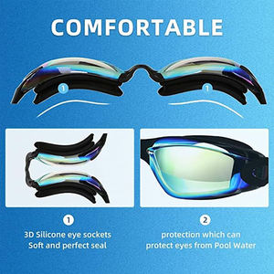 Haute qualité confortable coloré Anti-buée pas de fuite lunettes de natation adultes femmes hommes jeunesse lunettes de natation - Product Image 5
