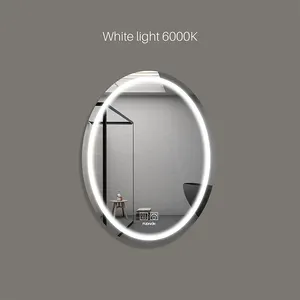 FUDAKIN कस्टम उच्च अंत अंडाकार दीवार दर्पण चांदी आधुनिक स्नान स्मार्ट के साथ बाथरूम आपा दर्पण प्रकाश का नेतृत्व किया