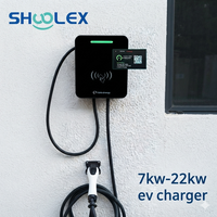 Cargador Inteligente para Vehículos Eléctricos de 22kw, Wallbox OCPP 4G Ethernet Wi-Fi, Control por Aplicación, Estación de Carga de CA de 32A para Estacionamiento Comercial
