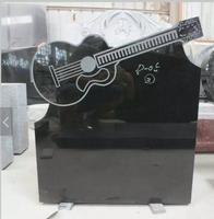 Conception personnalisée pierre de tête de guitare sculptée en granit noir de grande qualité