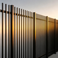 Clôture de jardin en métal noir thermolaqué sur mesure pour l'Australie, écrans de sécurité et d'intimité, portail en aluminium à lames orientables