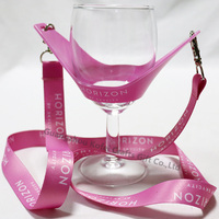 Kofei logo personnalisé transfert de chaleur impression par sublimation porte-gobelet cou lanière porte-verre à vin avec ruban
