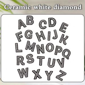 แผ่นปะติดผ้าคุณภาพสูงรักษ์โลก ขนาด 4.6x4 ซม. สำหรับตกแต่งหมวก DIY ลายเพชรขาว ตัวอักษรสีดำ - Product Image 2