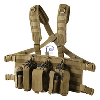 Harnais tactique de poitrine camouflage multifonctionnel et robuste avec pochette magnétique détachable, personnalisable avec logo, pour entraînement extérieur sur le terrain