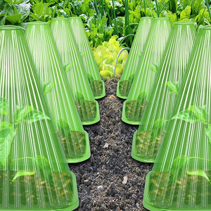 Cloche de jardin classique verte réutilisable en plastique transparent pour la protection des plantes en hiver, cloche pour fleurs et plantes - Product Image 3