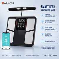 Balance connectée professionnelle à 8 électrodes Bluetooth, analyseur de composition corporelle BIA, 58 indicateurs corporels, balance numérique 180 kg
