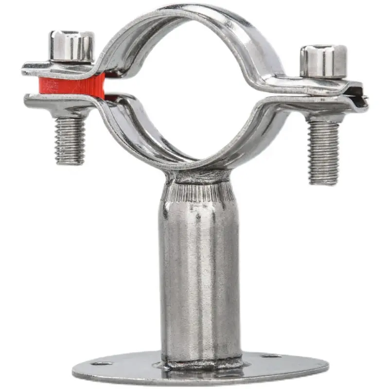 Supporto per tubo regolabile in acciaio inossidabile sanitario con base