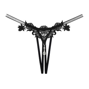 String sexy avec pendentif en strass, dentelle brodée, lingerie exotique, culotte à paillettes, sous-vêtements érotiques, vêtements de nuit - Product Image 2