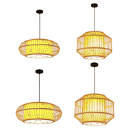 Lustre en bambou, abat-jour en rotin tressé, nid d'oiseau, luminaire suspendu, lustre, luminaire de cuisine