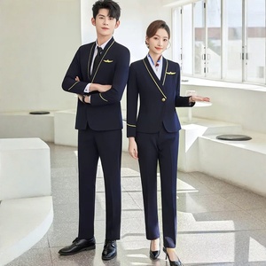 ชุดยูนิฟอร์มพนักงานต้อนรับบนเครื่องบินมืออาชีพ แขนยาว ผ้าโพลีเอสเตอร์ สำหรับลูกเรือ - Product Image 2
