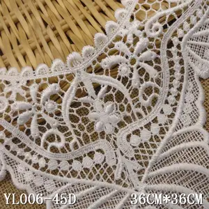 Bianco tingibili Scollatura Floreale Del Merletto Del Crochet Del Collare Del Collo Applique Da Cucire Trim