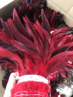 Abu-abu ayam jantan ekor ayam jantan bulu untuk kerajinan DIY kostum topi penggilingan Aksesori pesta panggung Karnaval dekorasi pernikahan