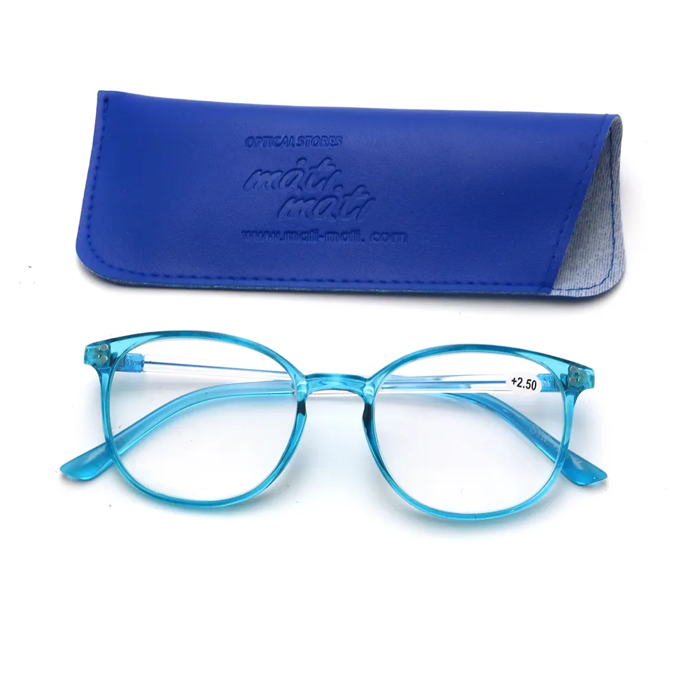 نظارات قراءة شخصية من البلاستيك مع محفظة/حافظة نظارات للبيع بالجملة