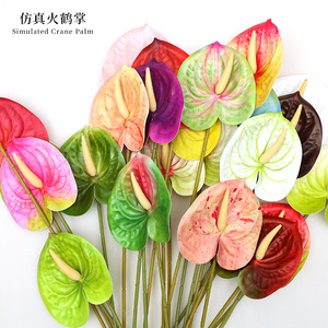 Fleurs d'Anthurium Artificielles Xinchengzhi 30cm-100cm en Caoutchouc Souple pour Décoration de Mariage et Composition Florale - Product Image 5