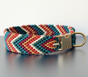 <span class=keywords><strong>Collar</strong></span> de Perro Martingale de Lujo Estilo Bohemio Personalizado, Nuevo Estilo, Colorido, de Paracord Ancho con Cintas Elegantes y Patrón de Rayas - Product Image 3