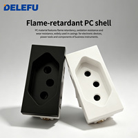 DELEFU Módulo de Enchufe Estándar Brasileño NBR14136 10A 250V Cobre Puro PC Ignífugo Obturador de Seguridad Enchufe Modular de Pared