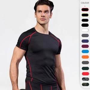 Camiseta Deportiva de Compresión para Hombre, Corte Ajustado, 220 Gramos, Tejido de Punto, Lavado, Secado Rápido, Transpirable, Personalizable, Venta al Por Mayor OEM - Product Image 2