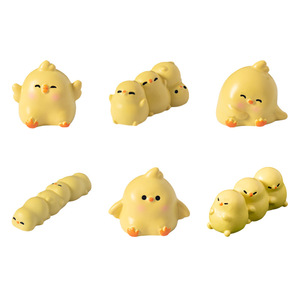 Dp <b>Miniature</b> Cartoon Chick Resin Figurine Garden Desktop Decoration Artistic Ornament Animal Shape Home Decor - Product Image 5