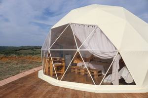 Dôme de glamping pour hôtel en plein air, tente géodésique de 6 m de diamètre avec couverture de toit en PVC - Product Image 4