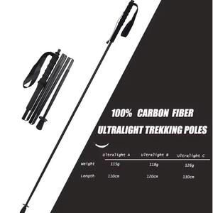 Bastones de Trekking Plegables Ultraligeros Sz de 5 Secciones, Fibra de Carbono, Negro Mate, Bastón para Senderismo y Correr C130 B120 A110 - Product Image 4