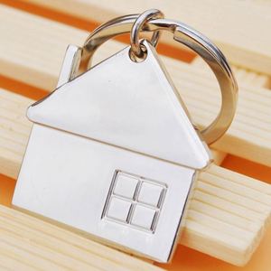 House Shape Keychain Blank Engrave Sublimation Metal Key Chain <b>Custom</b> Key Ring Beer Bottle Opener Keychain Real Estate Key Ring - Product Image 5