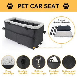 Autositz für Kleine Hunde, Wasserdichter Hunde-Booster-Sitz für Reisen im Auto mit Stauraum - Product Image 2