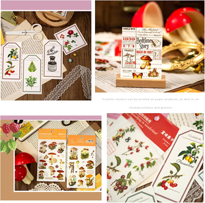 Pegatinas de Transferencia por Frotamiento Personalizadas, Impresas con UV, Ecológicas, Resistentes al Agua, con Diseños de Flores, Plantas, Hongos, Mariposas y Bayas, Paquete de 10 Hojas - Product Image 3