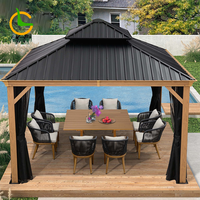 Table de repas d'extérieur en teck robuste pour 10 personnes, grand ensemble de bancs de pique-nique de jardin pour les fêtes de famille