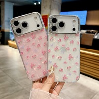 Coque de téléphone tendance motif floral bleu clair, compatible avec Apple 17 Pro Max, iPhone 16 haut de gamme, iPhone 15 portable, iPhone 14