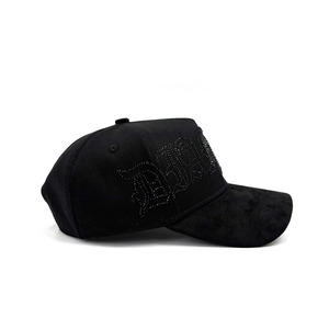 3D Embroider <strong>Gorras</strong> Metallic Tags Cotton Suede Visor <strong>Gamuza</strong> Satin Lining Brand Tube Rhinestone Diamond Customize Baseball Caps - Product Image 4