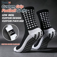 Chaussettes de football antidérapantes certifiées OEKO-TEX ZONEKKI, chaussettes de football personnalisées antidérapantes, emballage design, chaussettes de sport d'équipe
