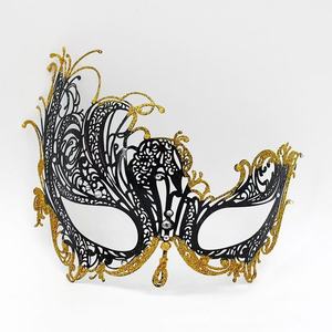 Disfraz de Mardi Gras para parejas de mascarada de encaje dorado negro para <span class=keywords><strong>mujer</strong></span>, vestido veneciano de fiesta para adultos con equipo de Bondage para hombres y niñas - Product Image 5